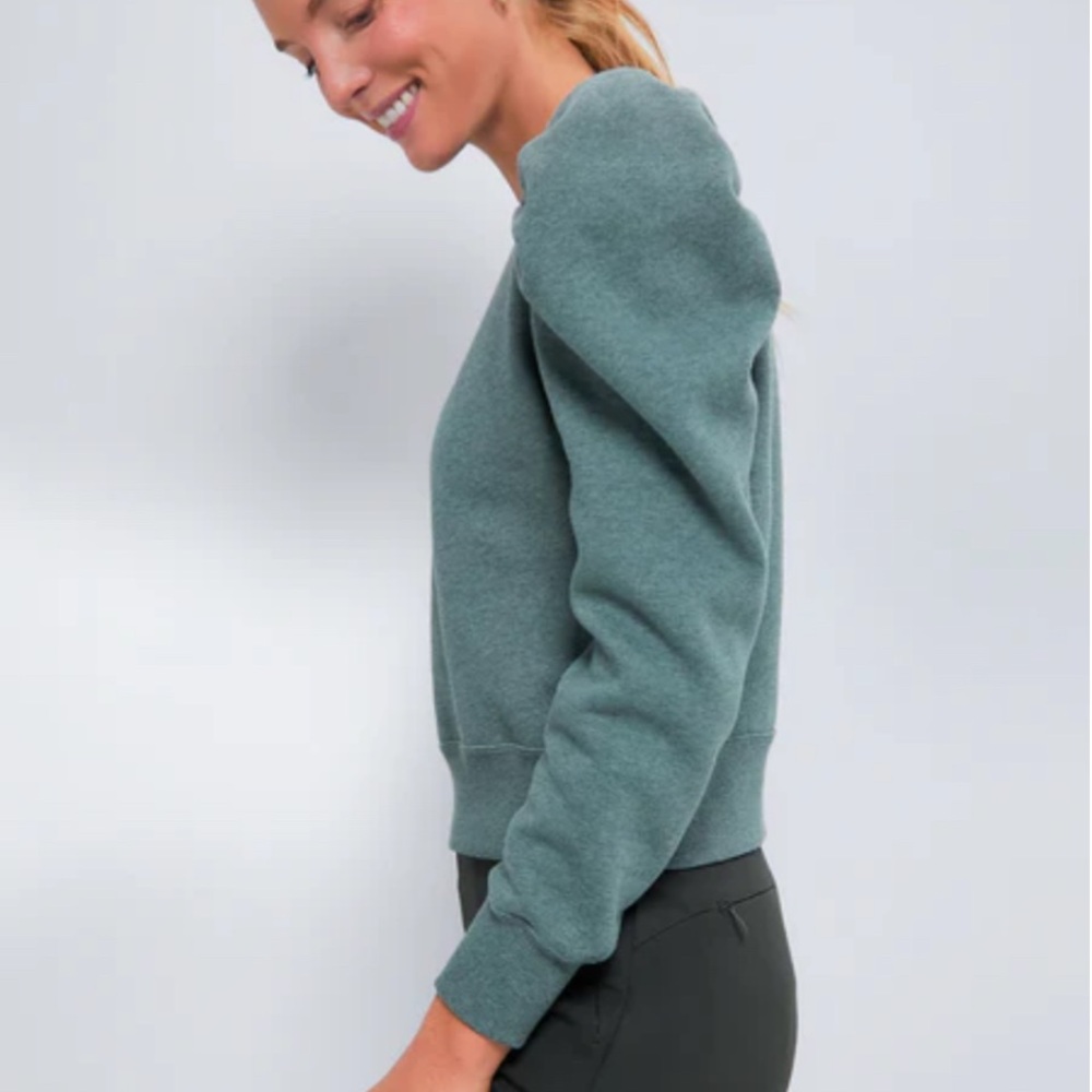 Tuckernuck Green Puff Sleeve Sweater size S - Picture 3 of 5